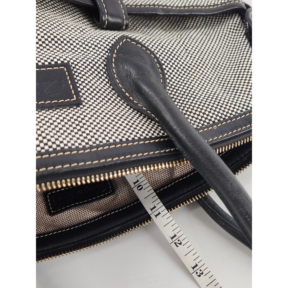 Dooney & Bourke Satchel Bag Womens Large Black White Woven Leather Trim - Picture 11 of 11
